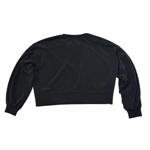 Lululemon Athletica Black Softstreme Perfectly Oversized Cropped Crew - Size 8 - Picture 7 of 10